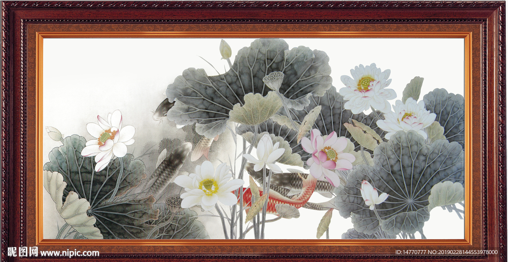 荷花国画