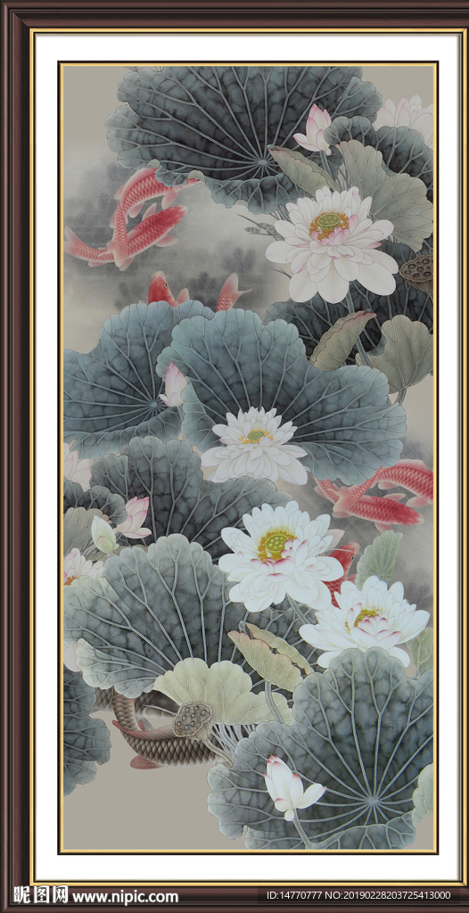 荷花国画