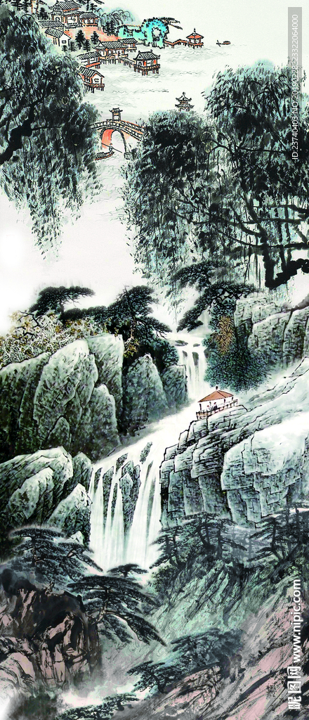 水墨国画玄关