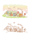小清新卡通水彩插画图案