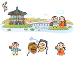 小清新卡通水彩插画图案