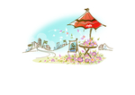 小清新卡通水彩插画图案