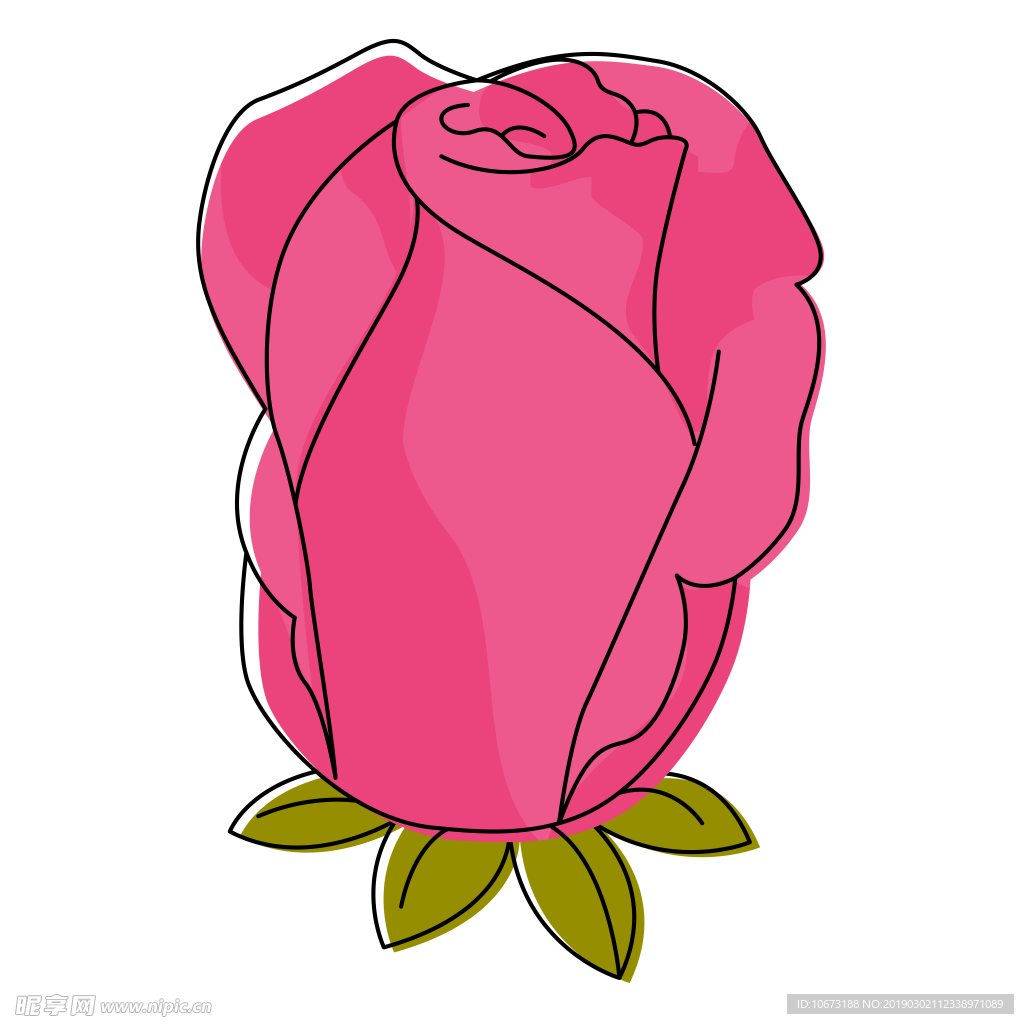 卡通玫瑰花
