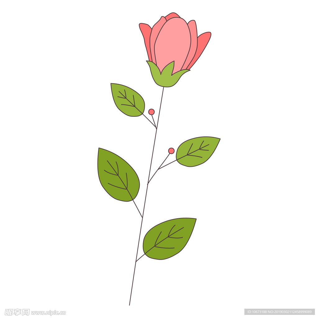 卡通玫瑰花