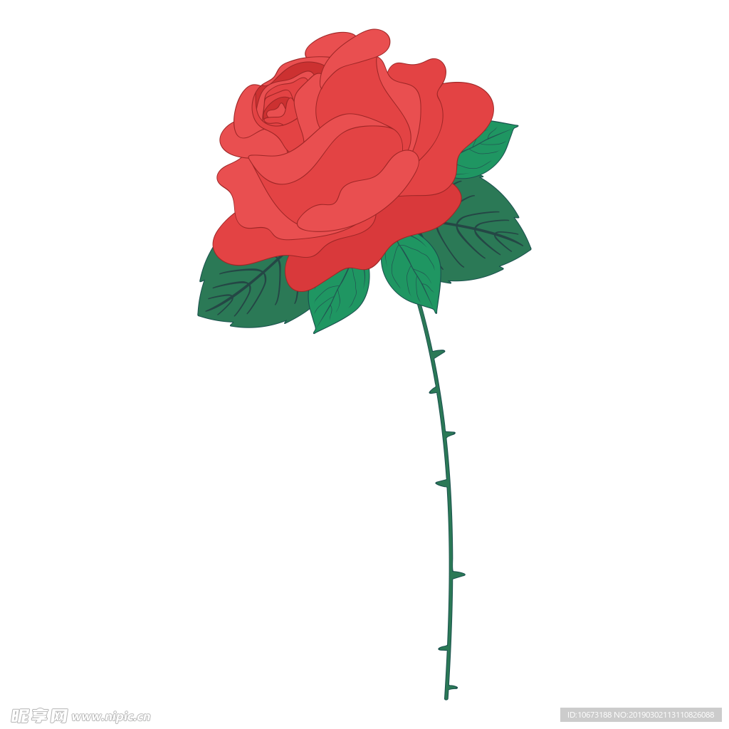 卡通玫瑰花