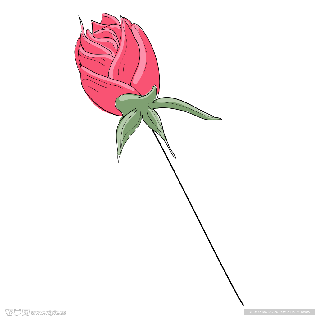 卡通玫瑰花