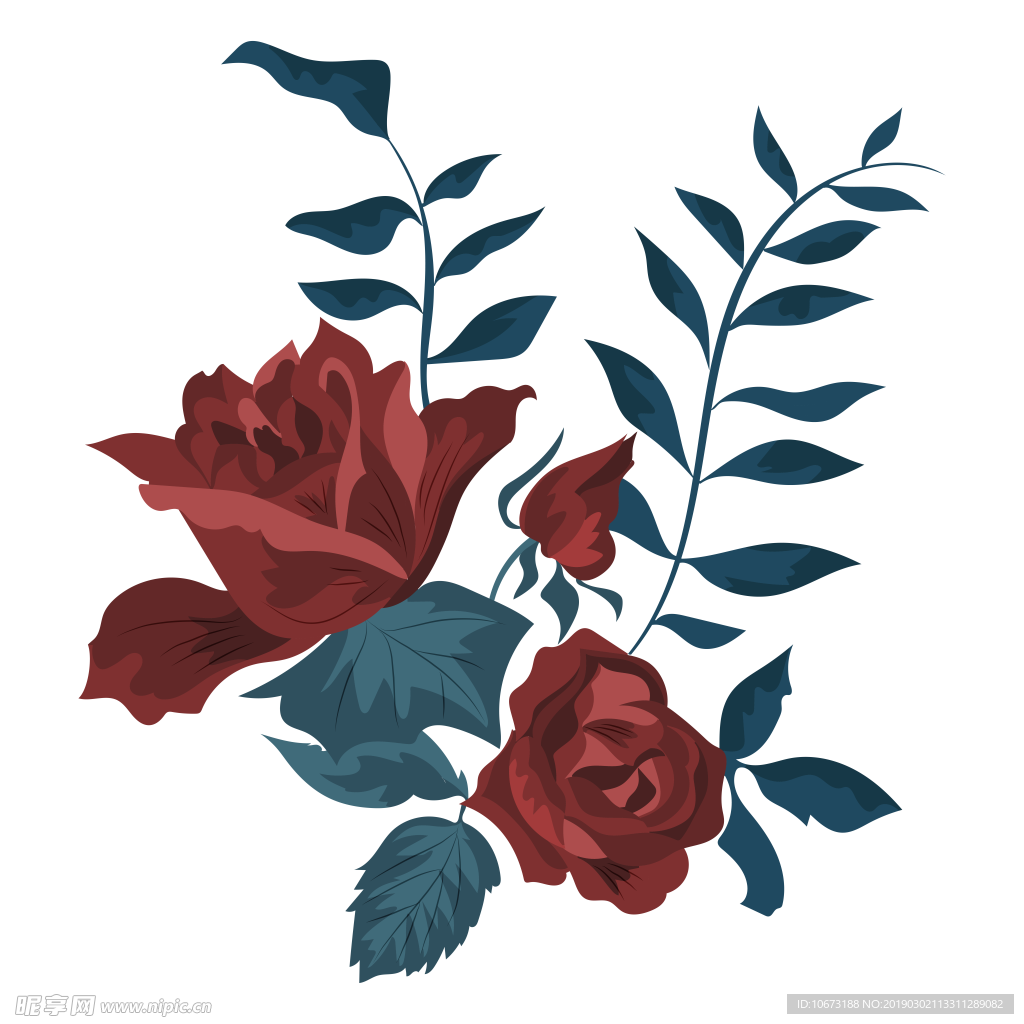 卡通玫瑰花