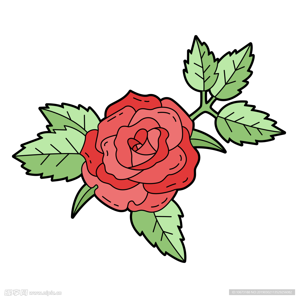 卡通玫瑰花