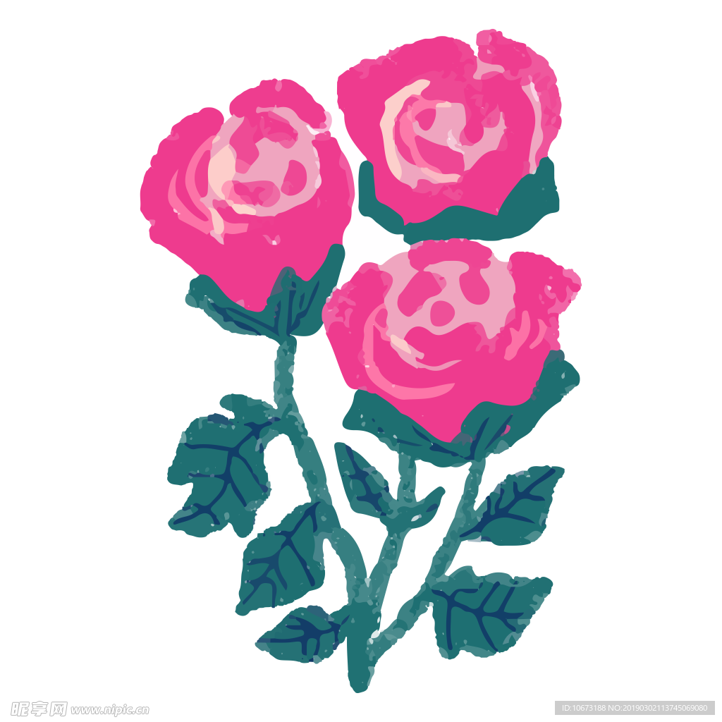 卡通玫瑰花