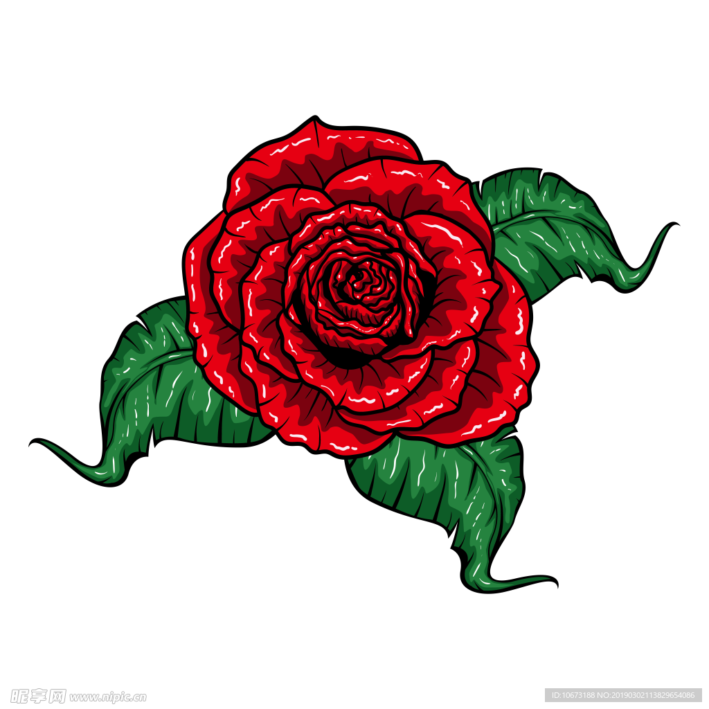 卡通玫瑰花