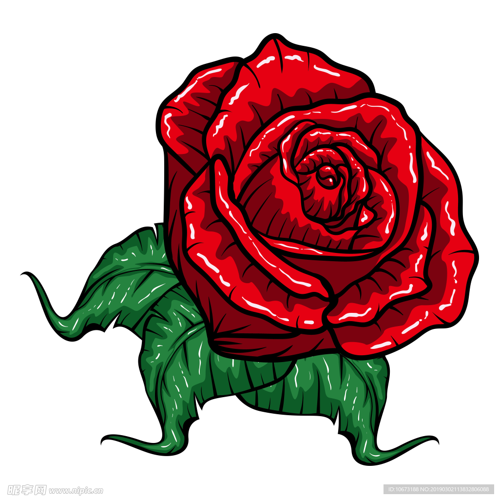 卡通玫瑰花