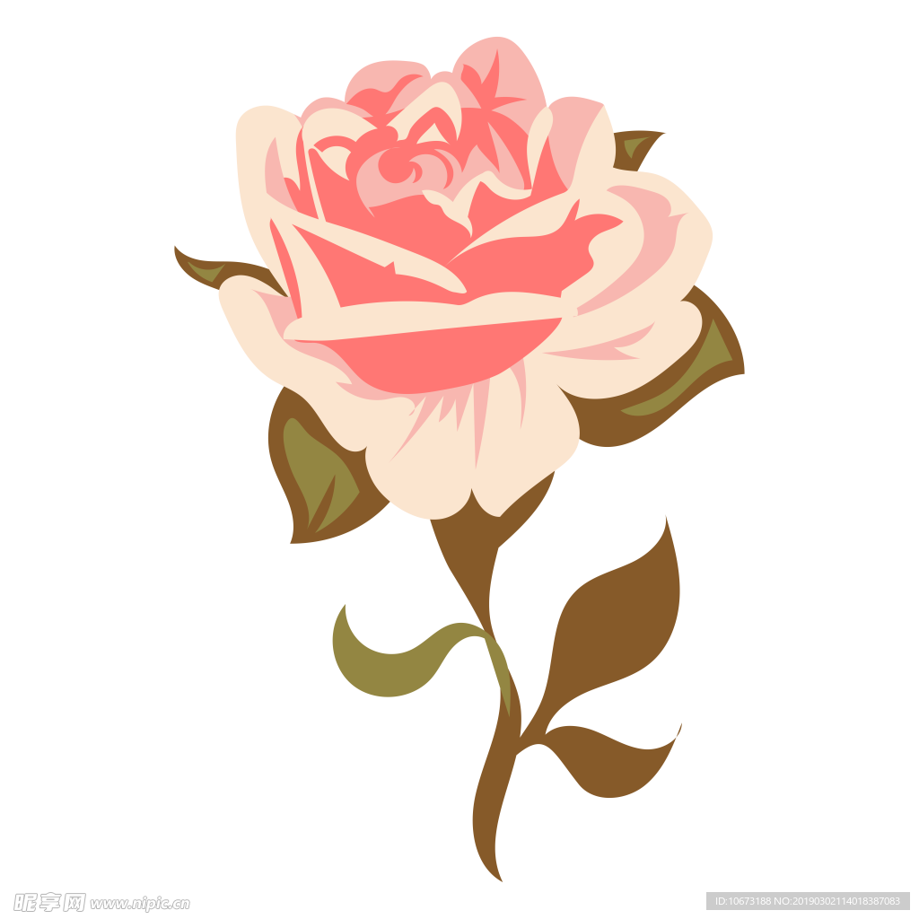 卡通玫瑰花