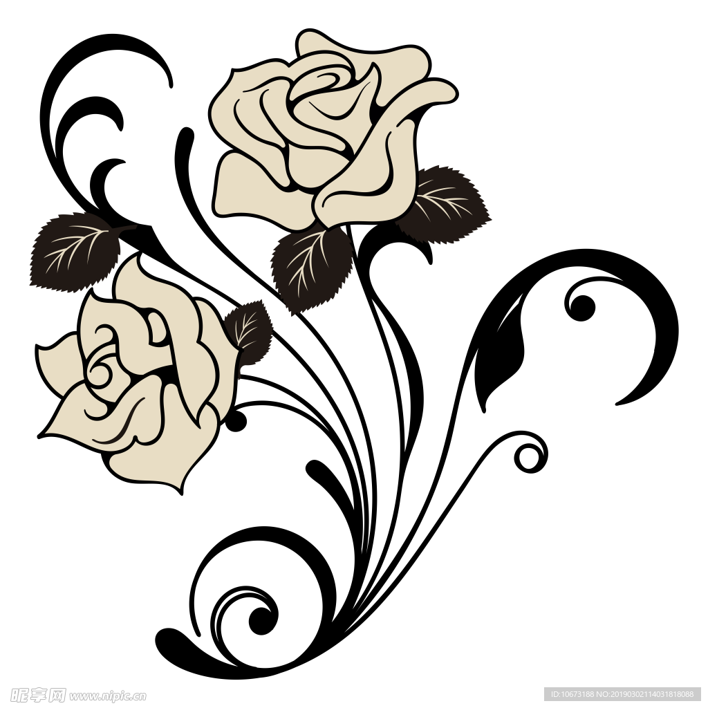 卡通玫瑰花