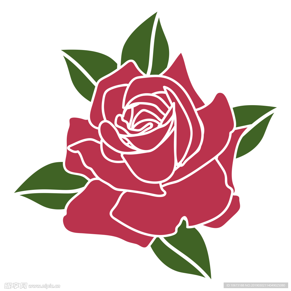 卡通玫瑰花