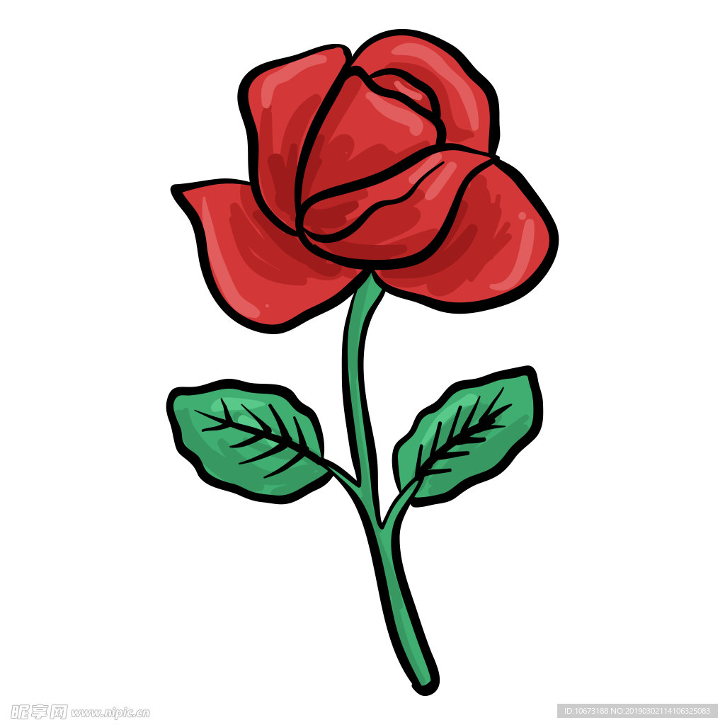 卡通玫瑰花