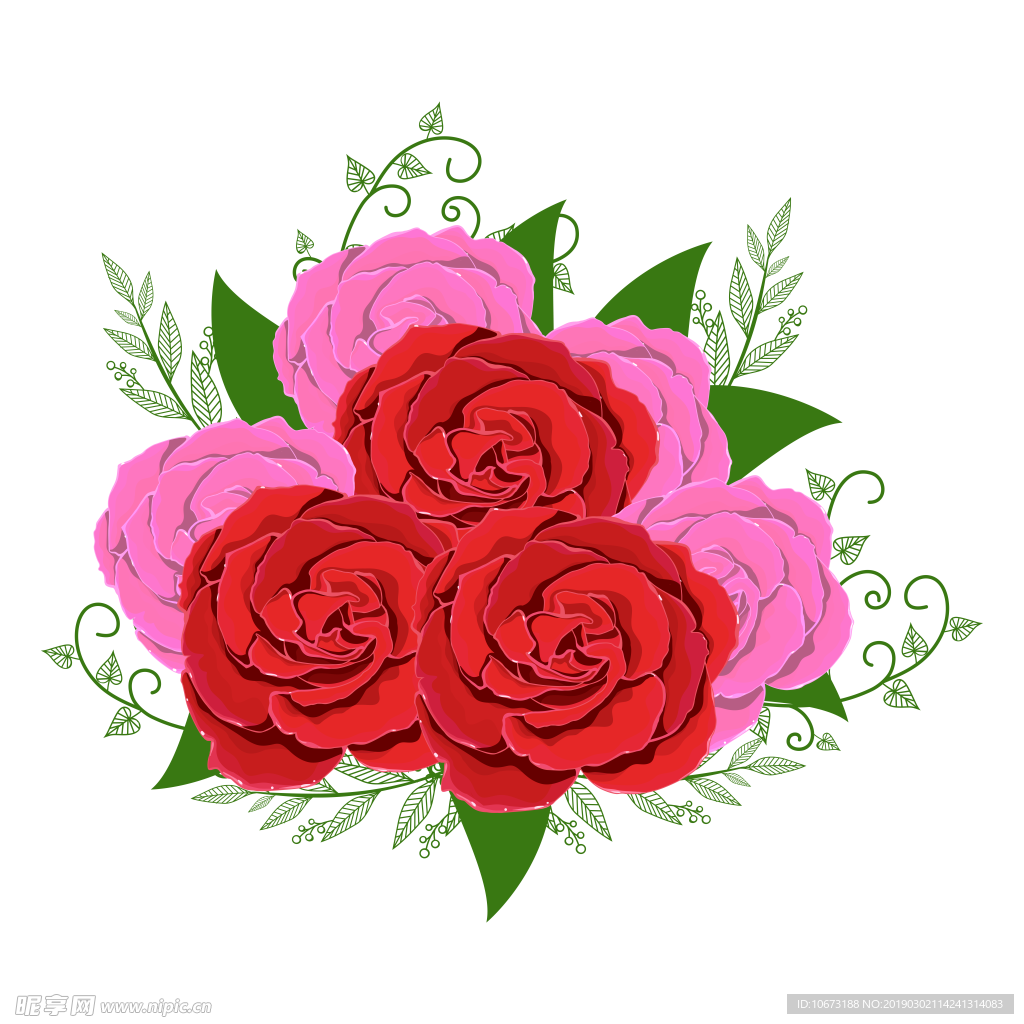卡通玫瑰花
