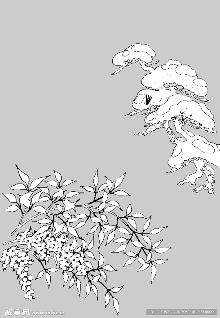 白描花草