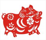剪纸猪