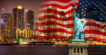 自由女神像 美国国旗 纽约市