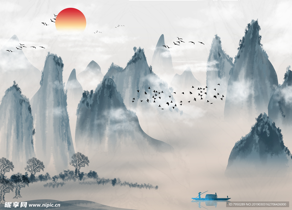新中式背景墙