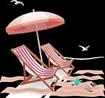 沙滩椅子 海滩素材 遮阳伞