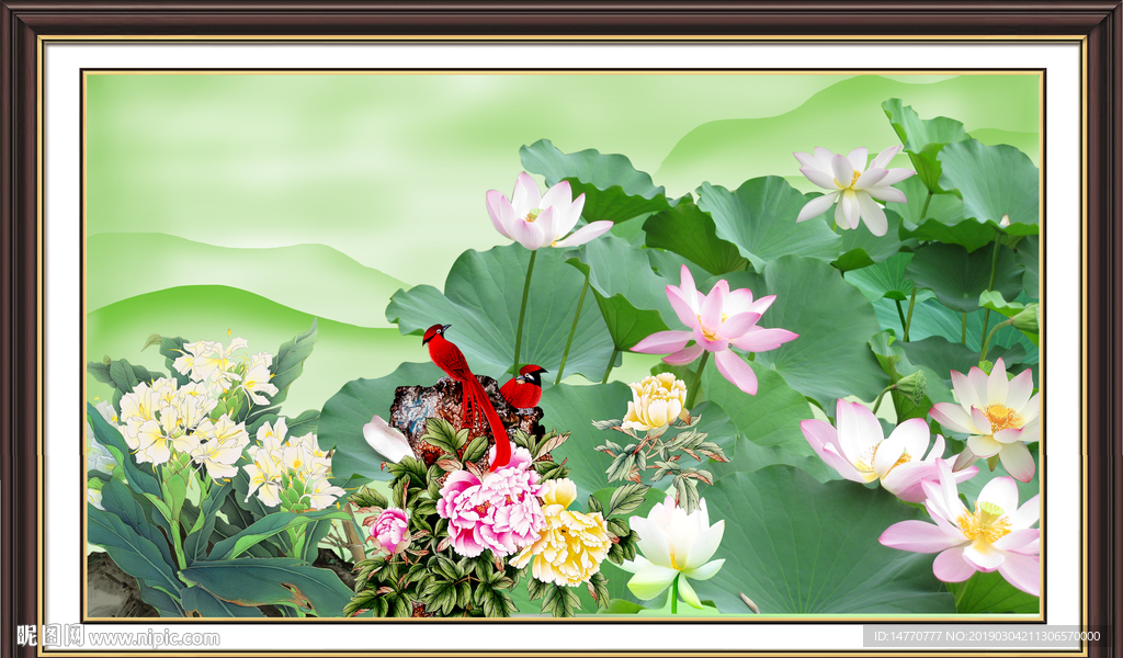 国画荷花