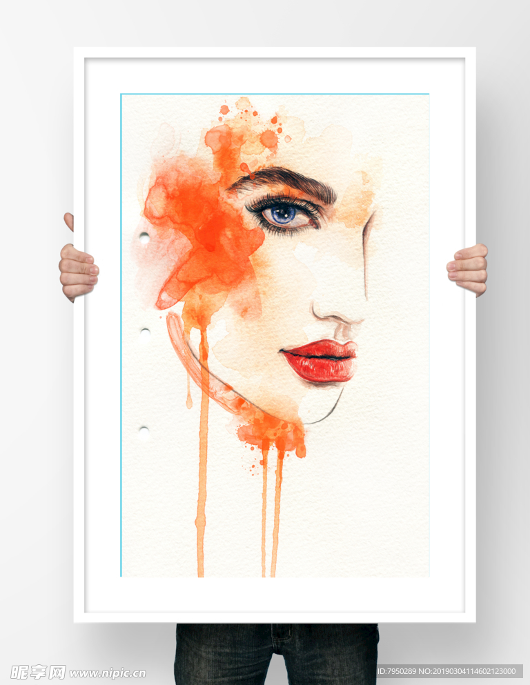 手绘人物装饰画