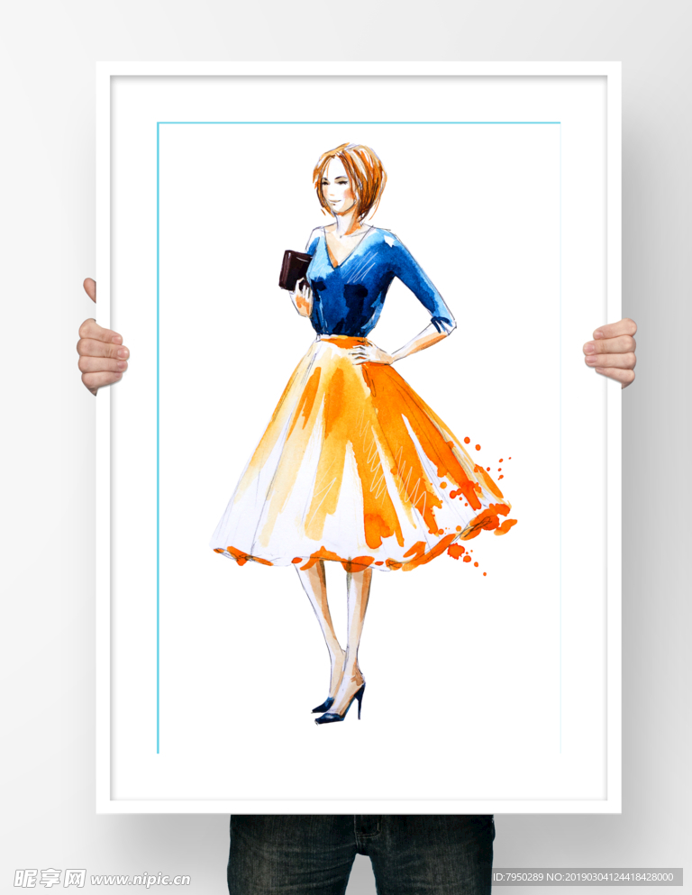 手绘人物装饰画