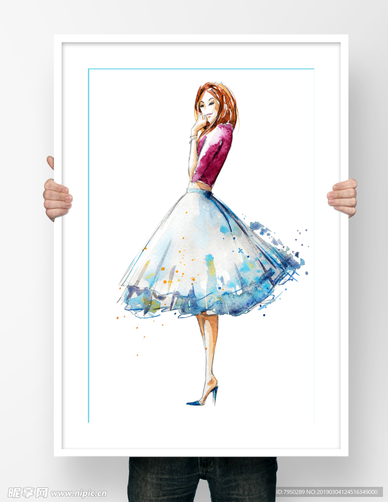 手绘人物装饰画