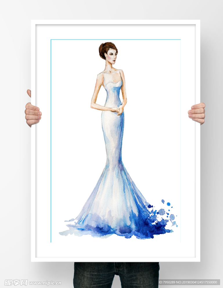 手绘人物装饰画