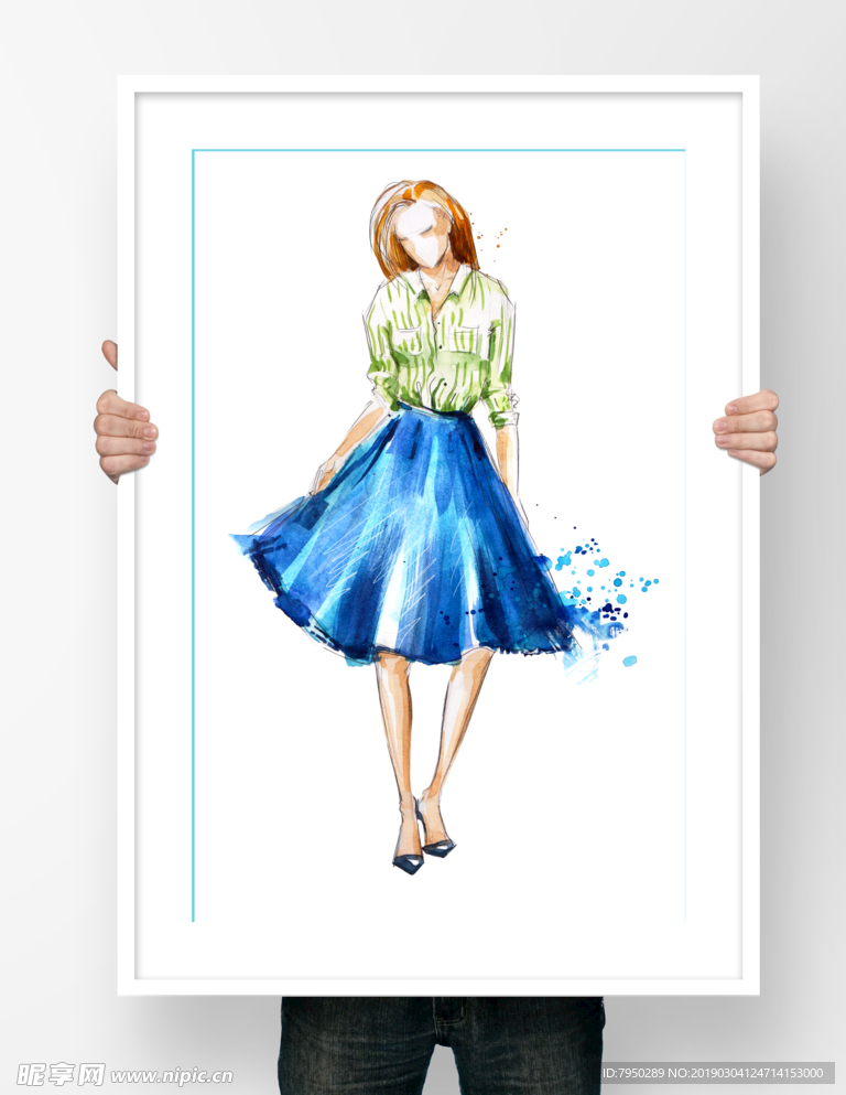 手绘人物装饰画