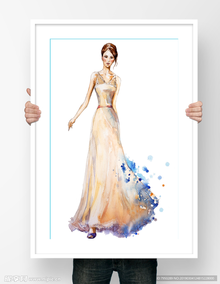 手绘人物装饰画