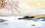 梅花大理石背景墙