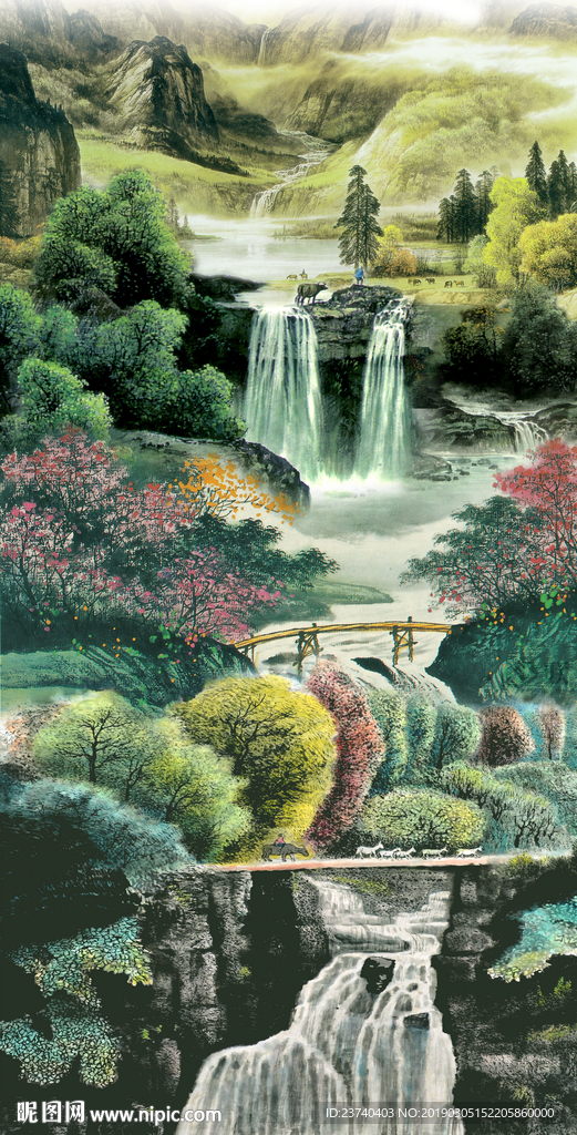 山水国画玄关