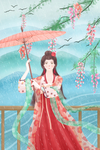 民生生活插画