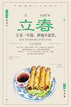 精美食物立春节气海报