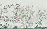 中式江南工笔花鸟图国画电视背景