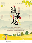 简约清新一起去看油菜花海报