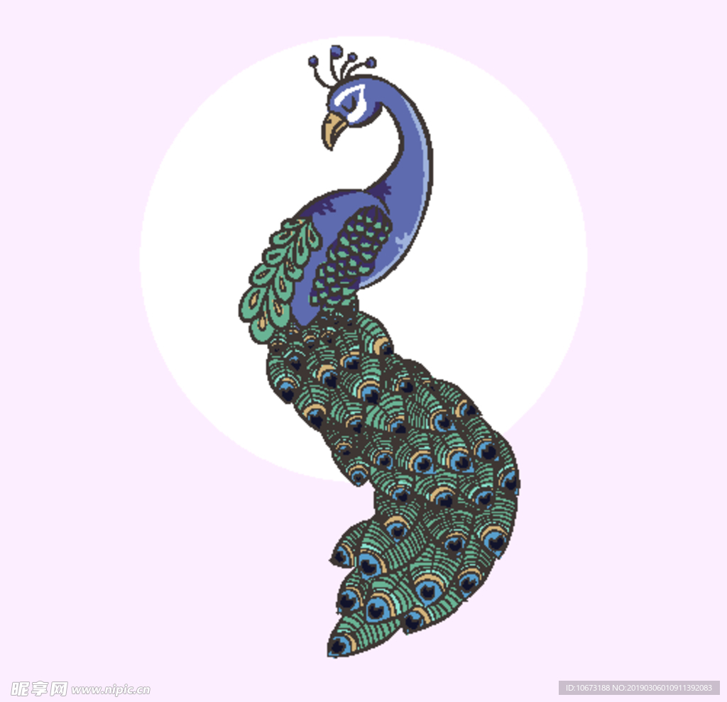卡通孔雀