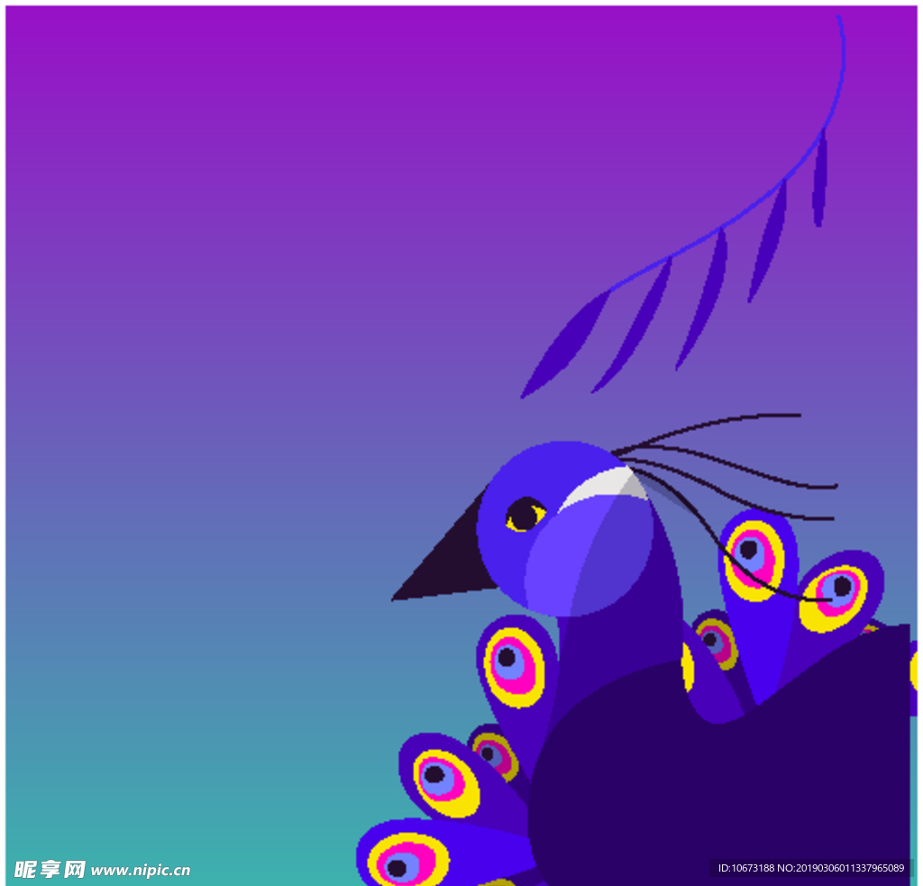 卡通孔雀