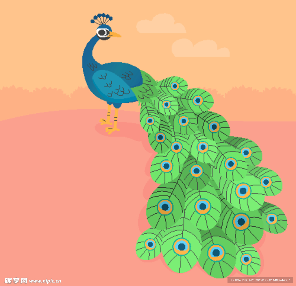 卡通孔雀
