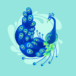 卡通孔雀