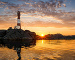 日落 夕阳 黄昏 天空 湖面