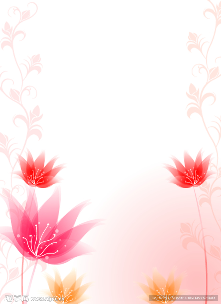 粉色花朵温馨背景海报写真花纹