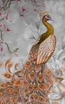 花卉孔雀玄关背景墙
