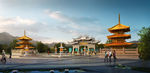 禅宗寺院效果图