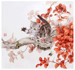 女画家卢芳工笔画猫图片