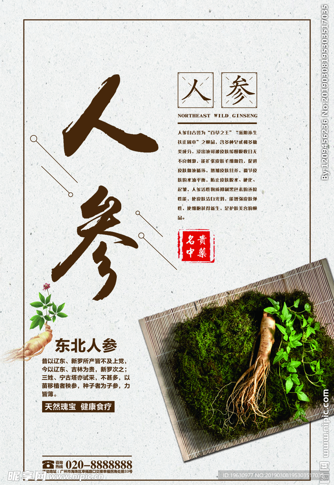 人参美食宣传海报