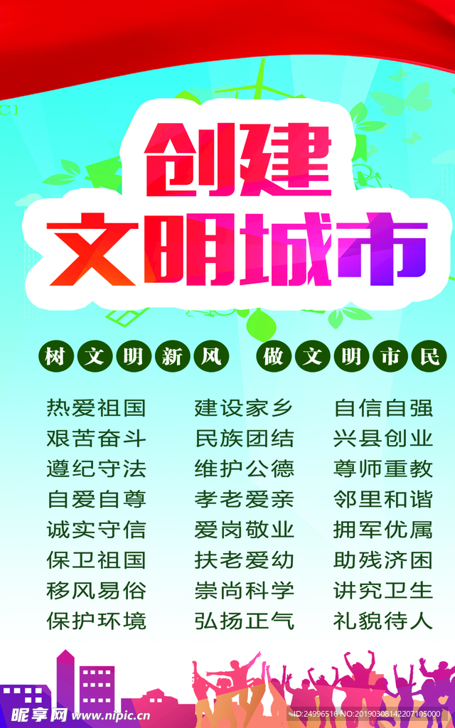 创建文明城市展板