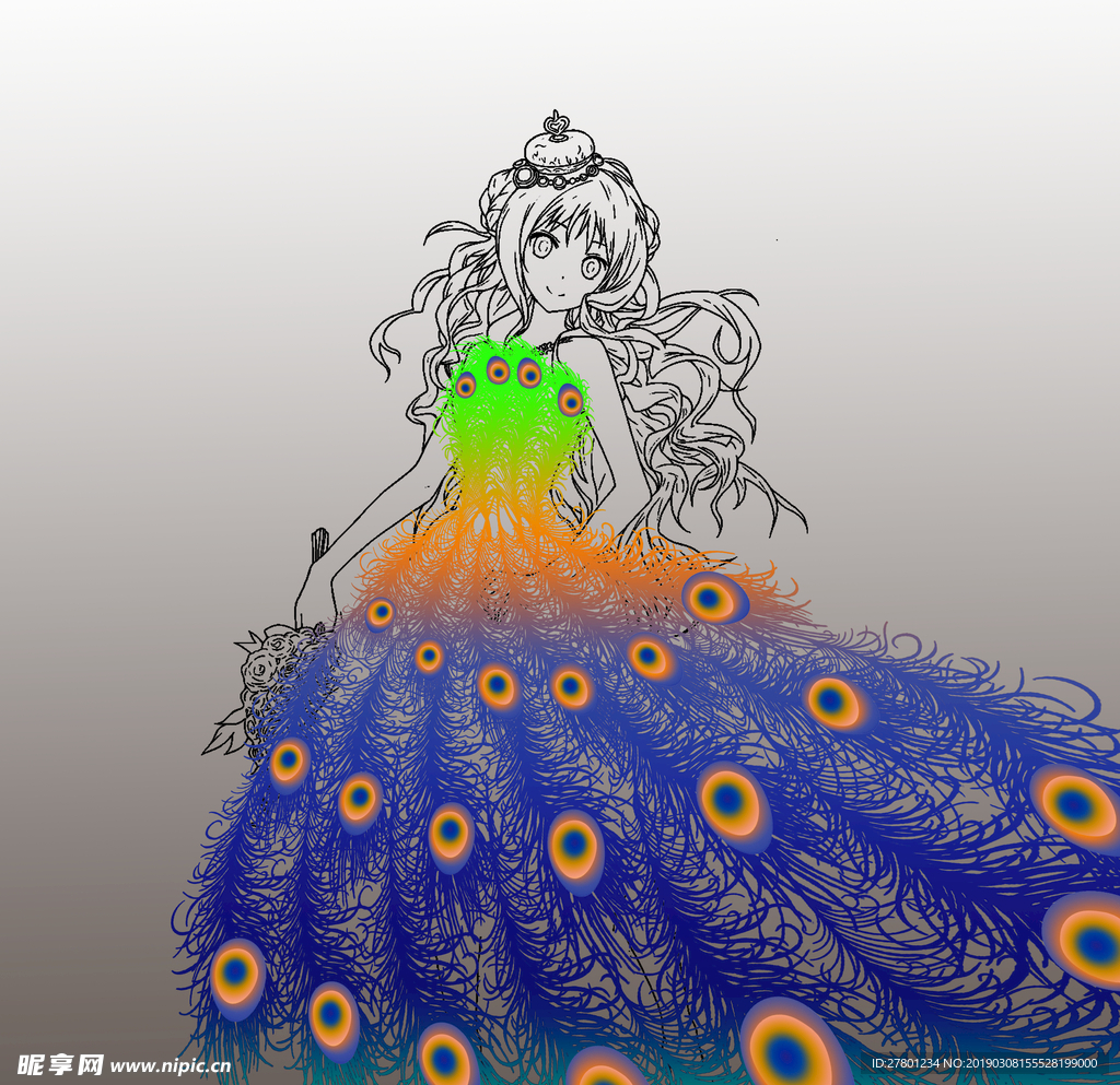 颜色渐变服装